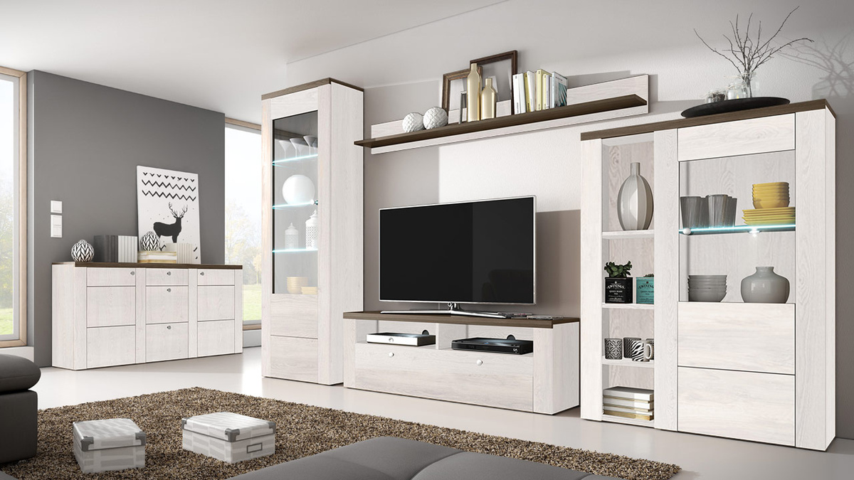 Meuble TV Salelbo 103 (Mélèze de Sibu + Truffe chêne)