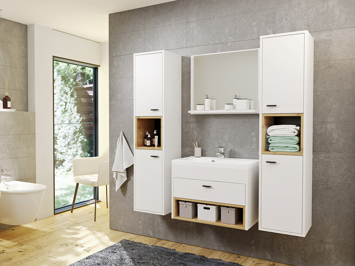 Ensemble de salle de bain Velum II (Blanc + Chêne Artisan)