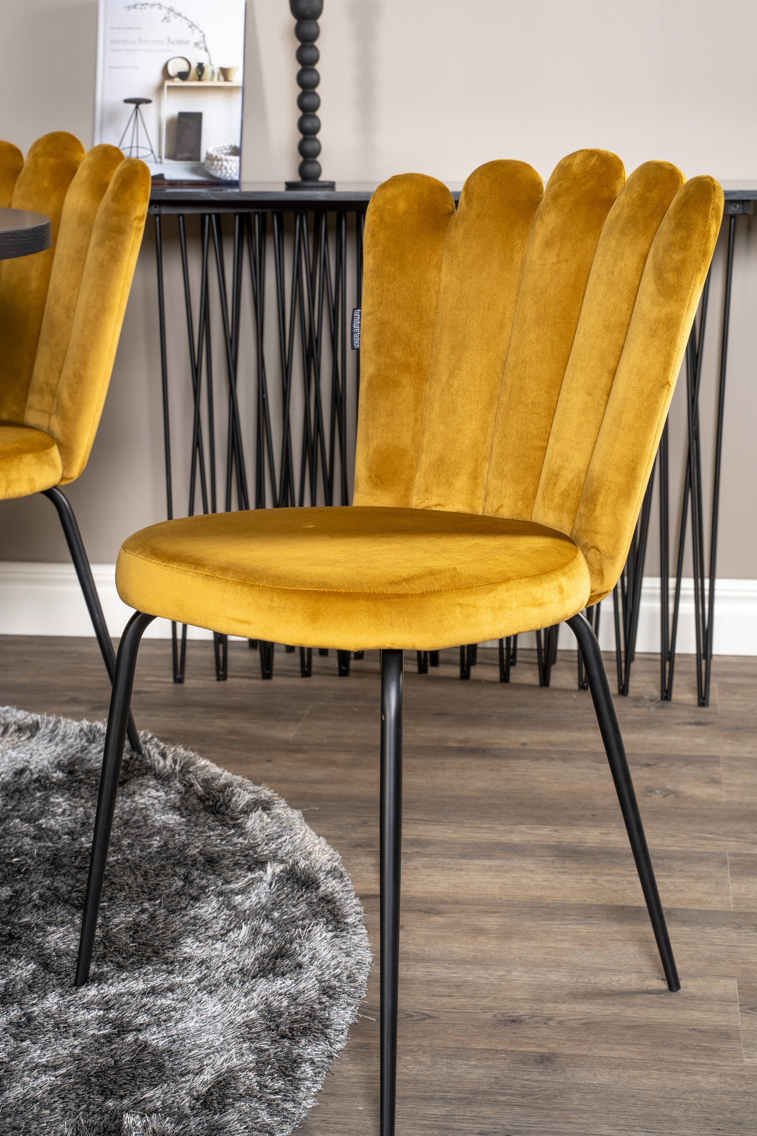 Salle à manger complète Dallas 317 (Jaune + Noir)