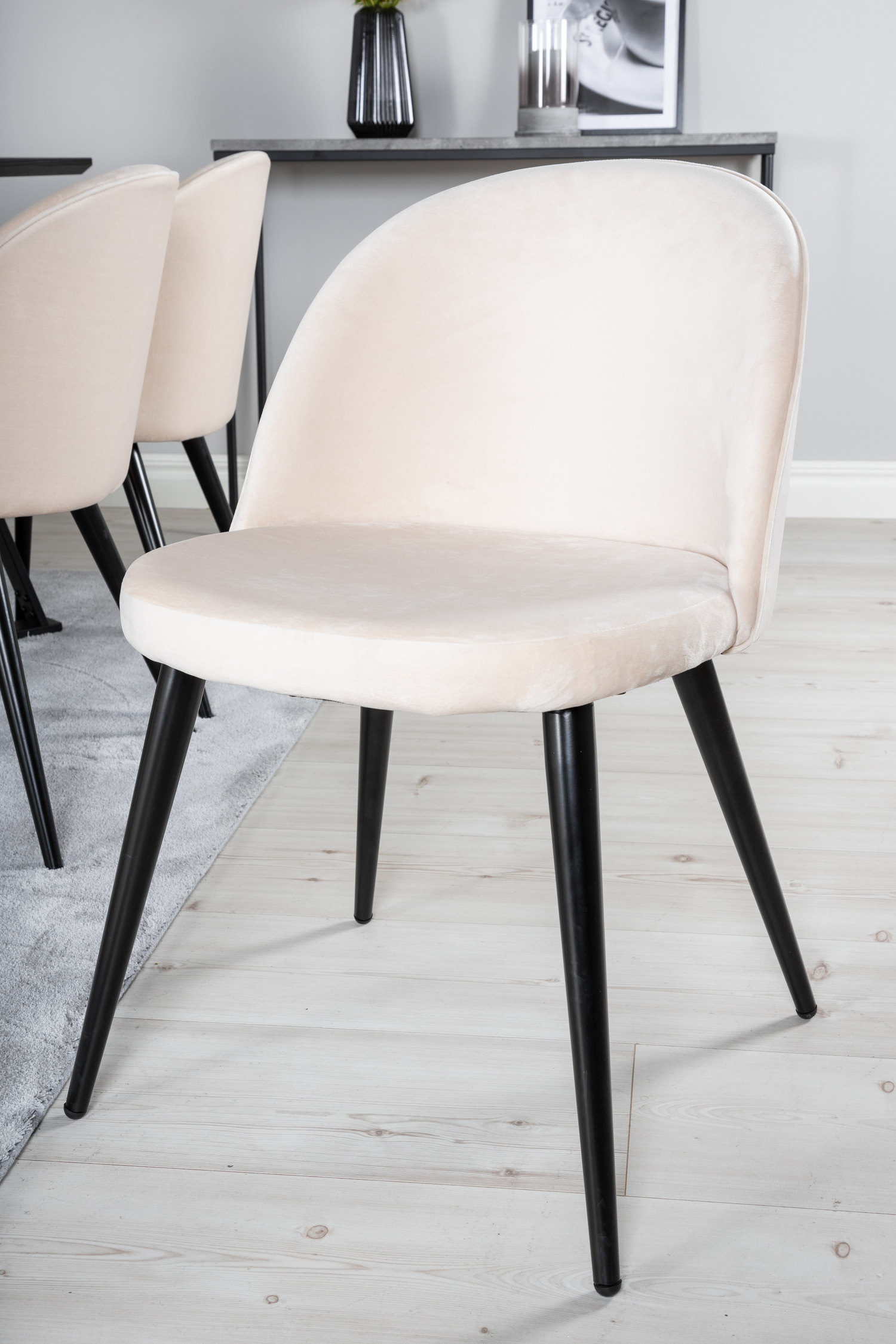 Salle à manger complète Dallas 360 (Beige + Noir)