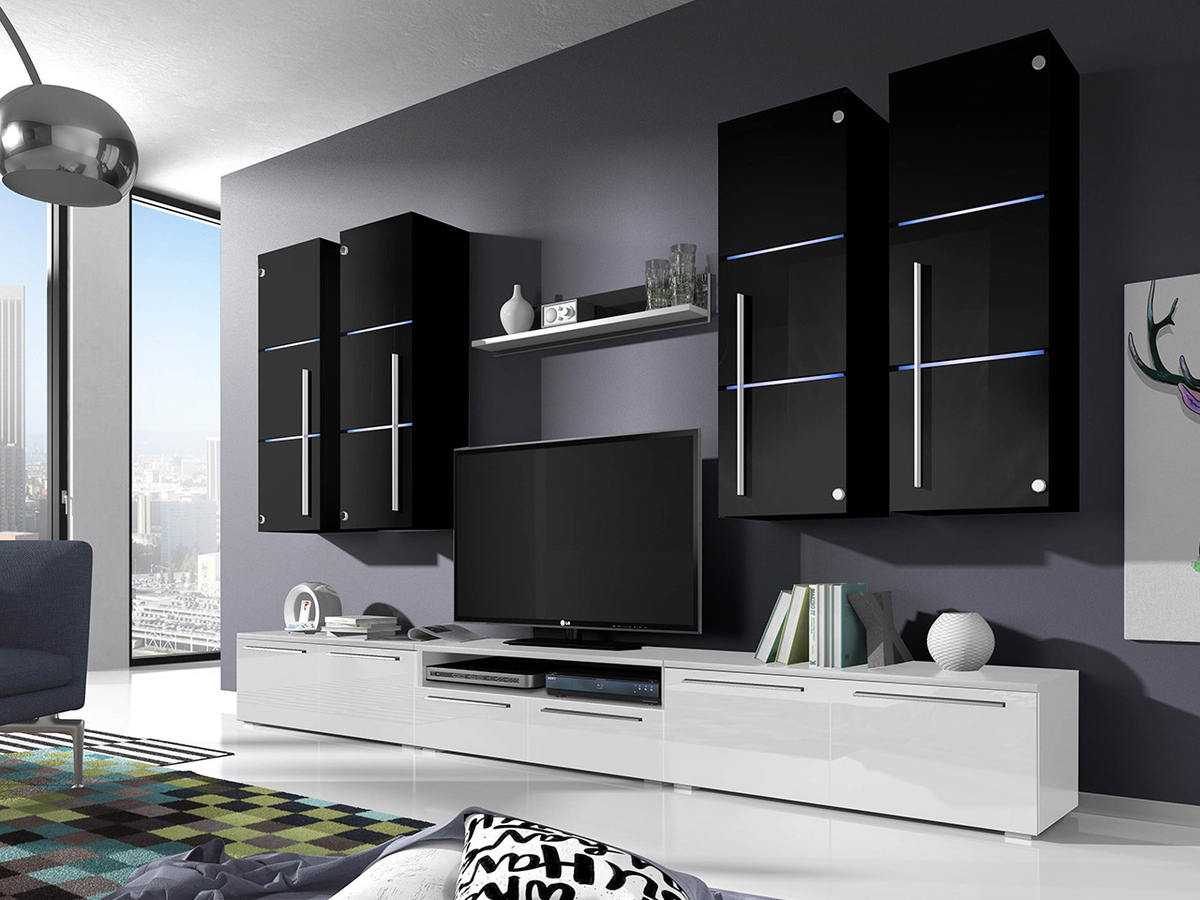 Ensemble de salon Flos (Blanc + Blanc brillant)