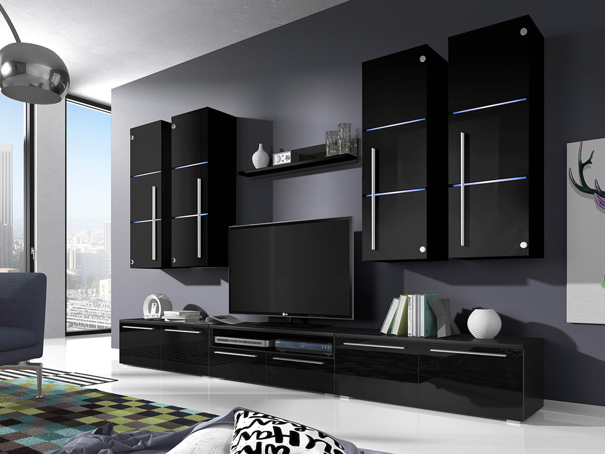Ensemble de salon Flos (Noir + Noir brillant)
