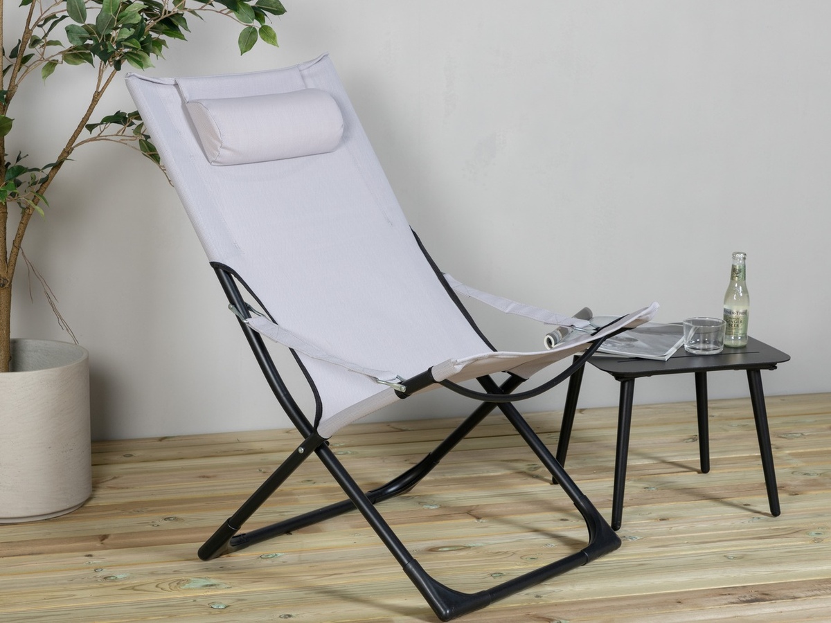Chaise de jardin Dallas 800 (Gris + Noir)