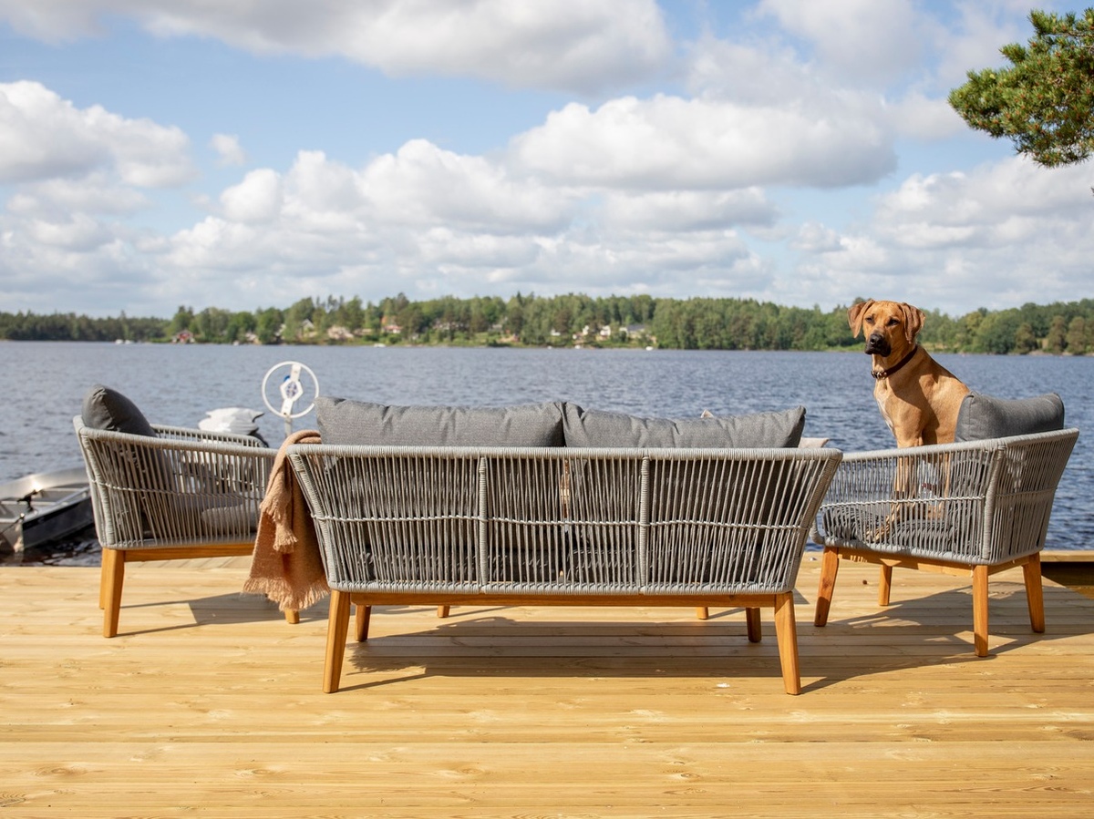 Ensemble de mobilier de jardin Dallas 661 (Gris + Acacia)