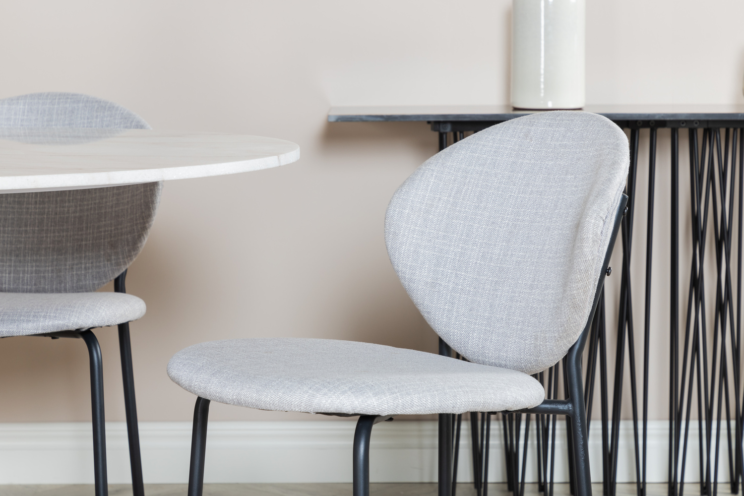 Salle à manger complète Dallas 1298 (Gris + Noir)