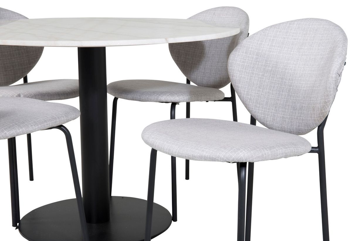 Salle à manger complète Dallas 1298 (Gris + Noir)
