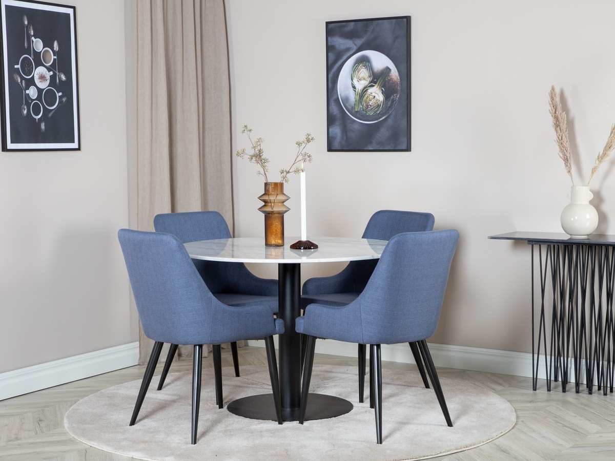 Salle à manger complète Dallas 1300 (Bleu + Noir)