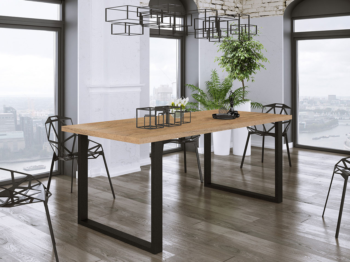Table Tucson 138 (Chêne lancelot + Noir)