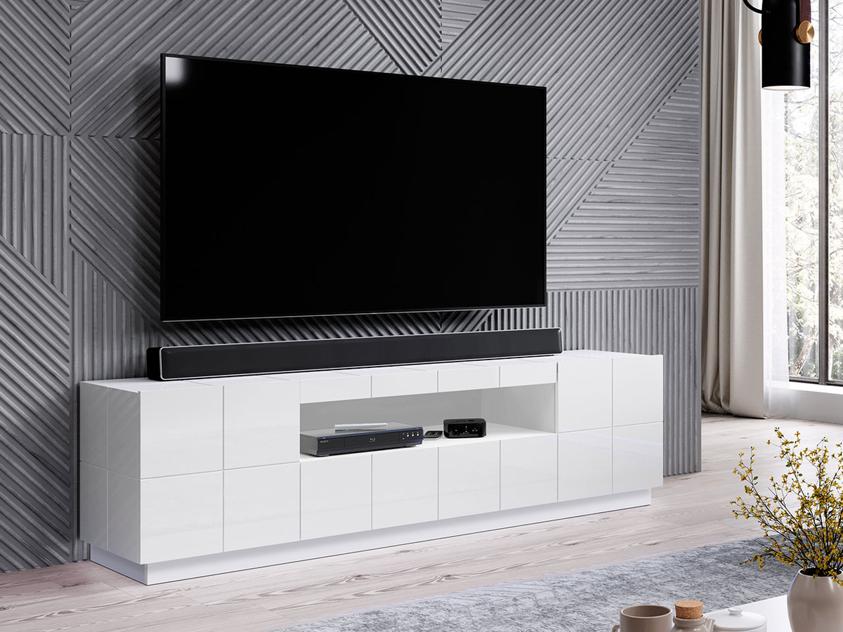 Meuble TV Charlotte 131 (Blanc brillant)