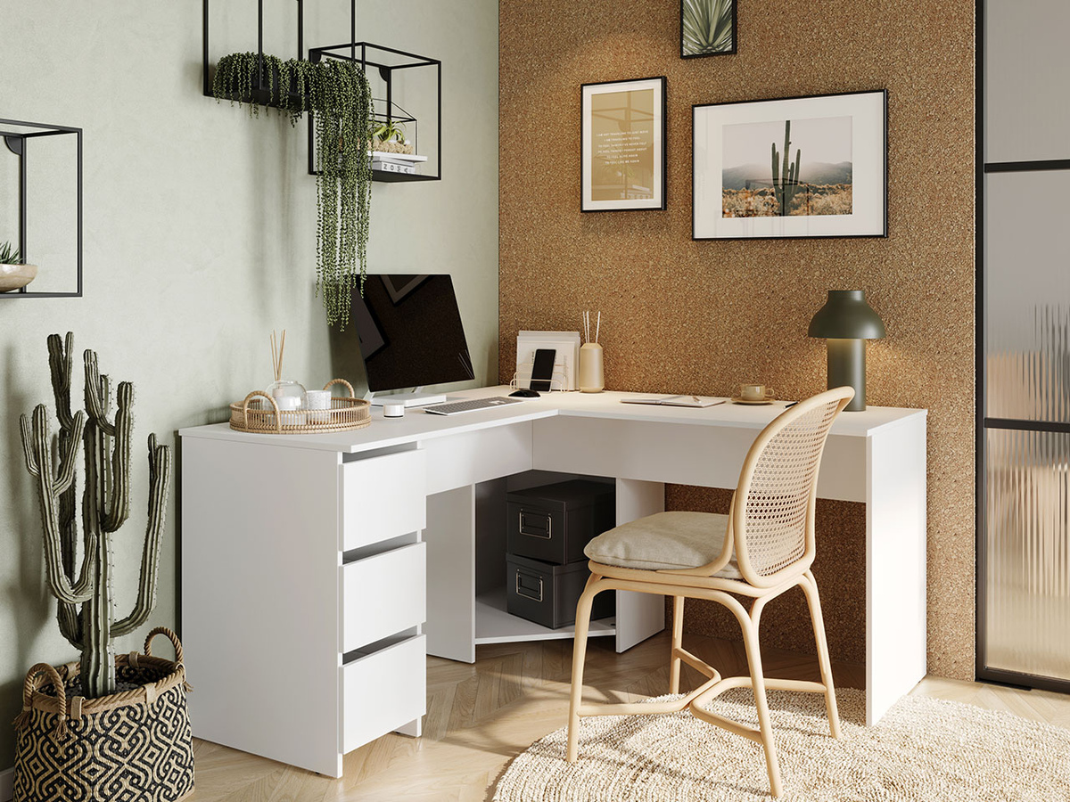 Bureau d'angle Comfivo Insuler (Blanc)