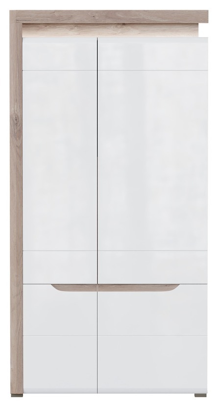 Armoire Revelmi 107 (Chêne + Blanc brillant)