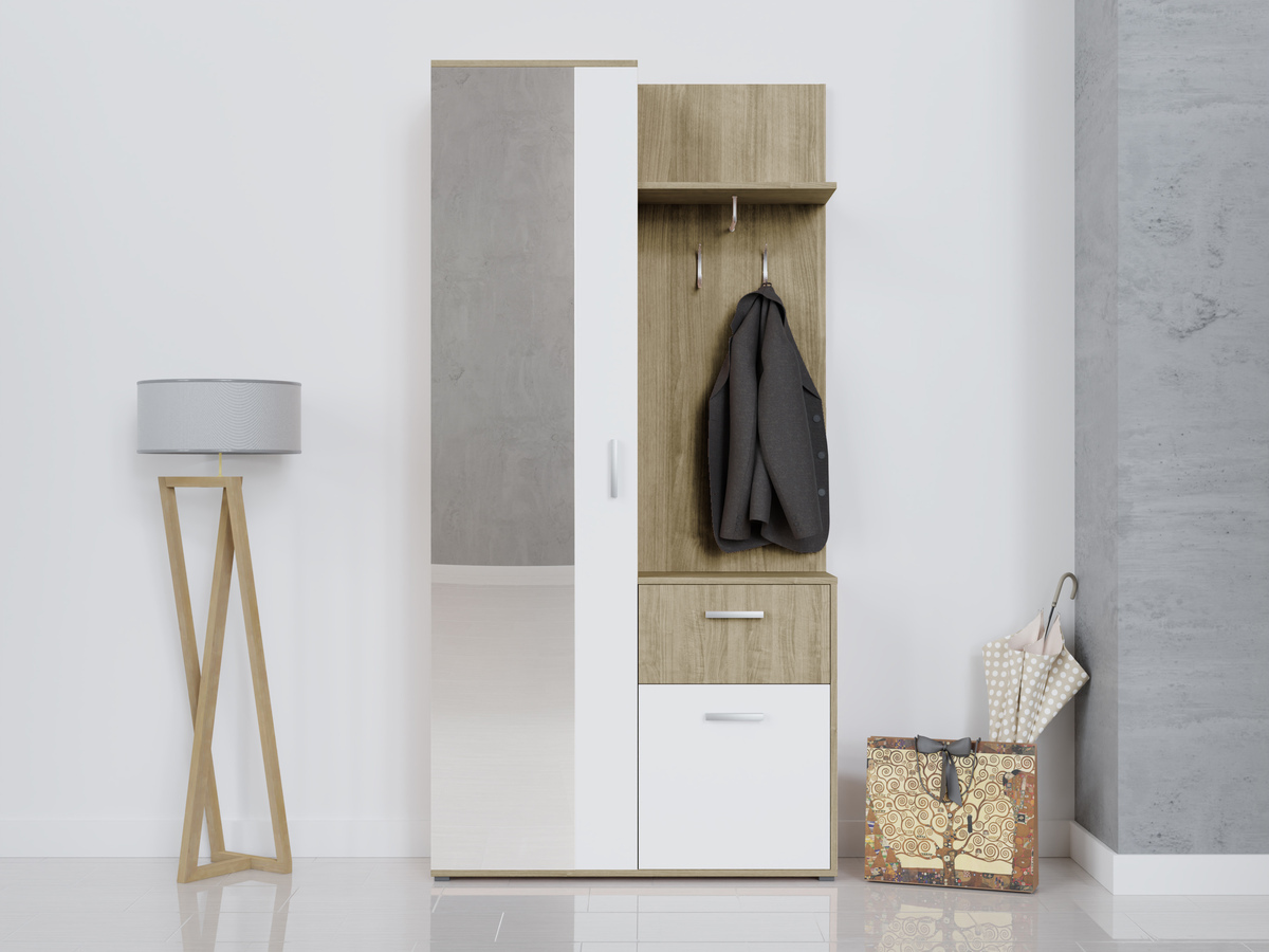 Meuble d'entrée Pavo (Sonoma chêne + Blanc)