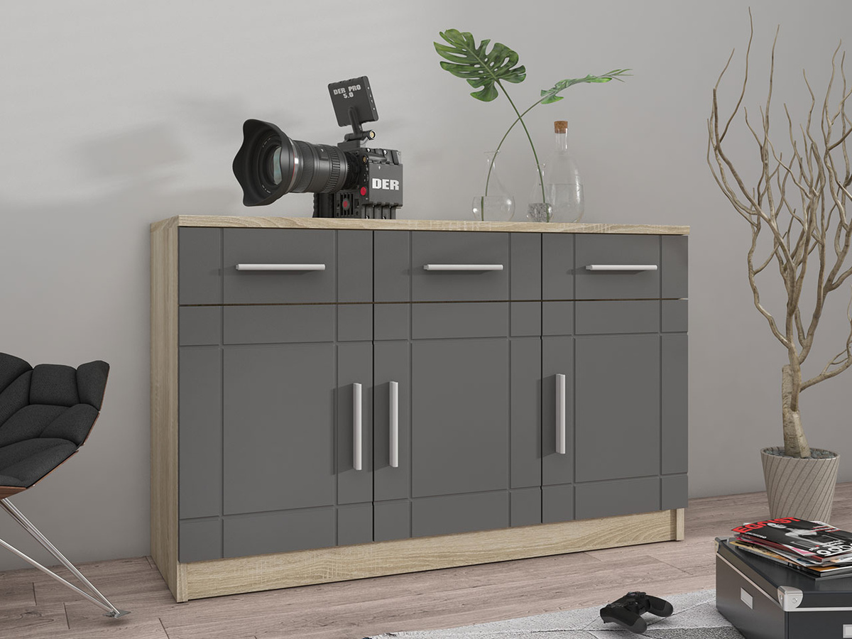 Commode Bacces I (Sonoma chêne + Graphite)