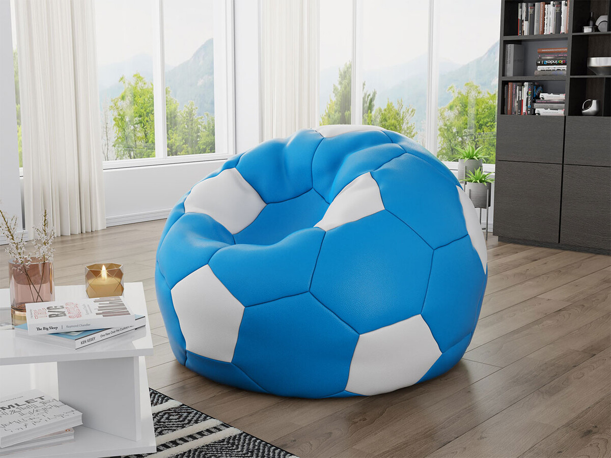 Pouf poire Comfivo Pectus (Bleu + Blanc)