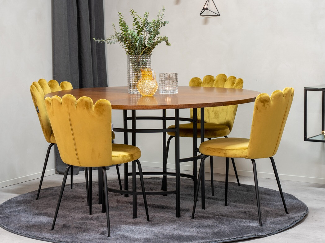 Salle à manger complète Dallas 314 (Jaune + Noir)
