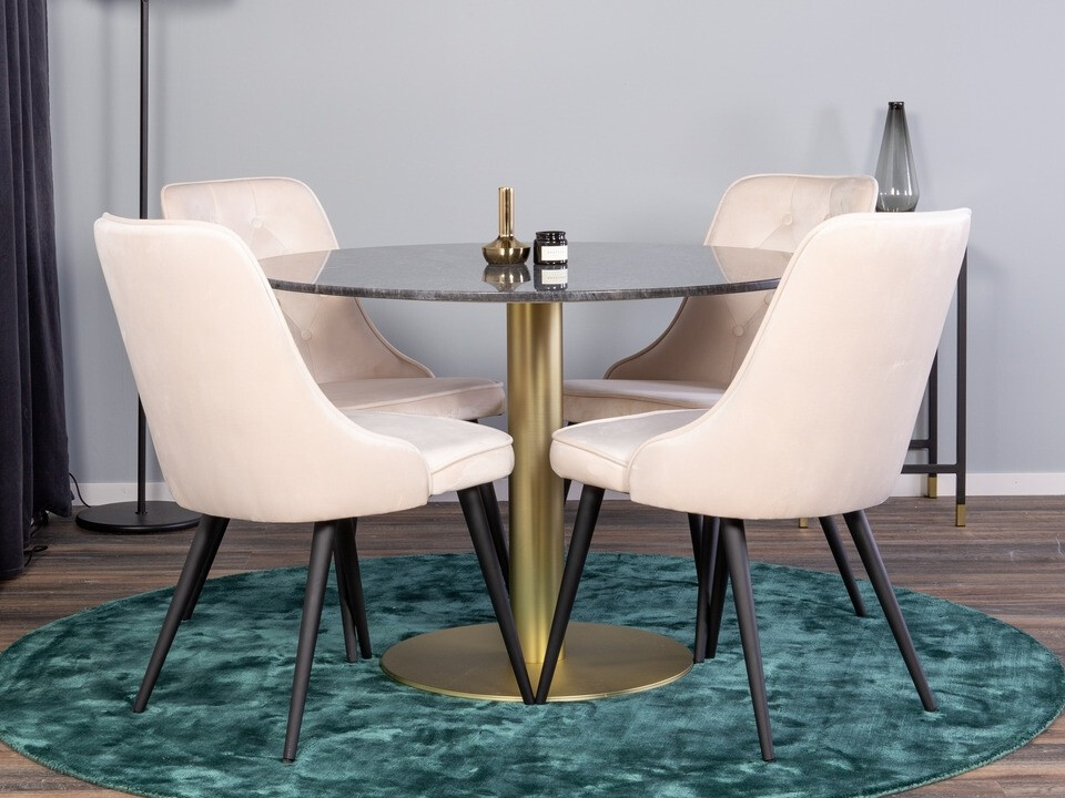 Salle à manger complète Dallas 370 (Beige + Noir)