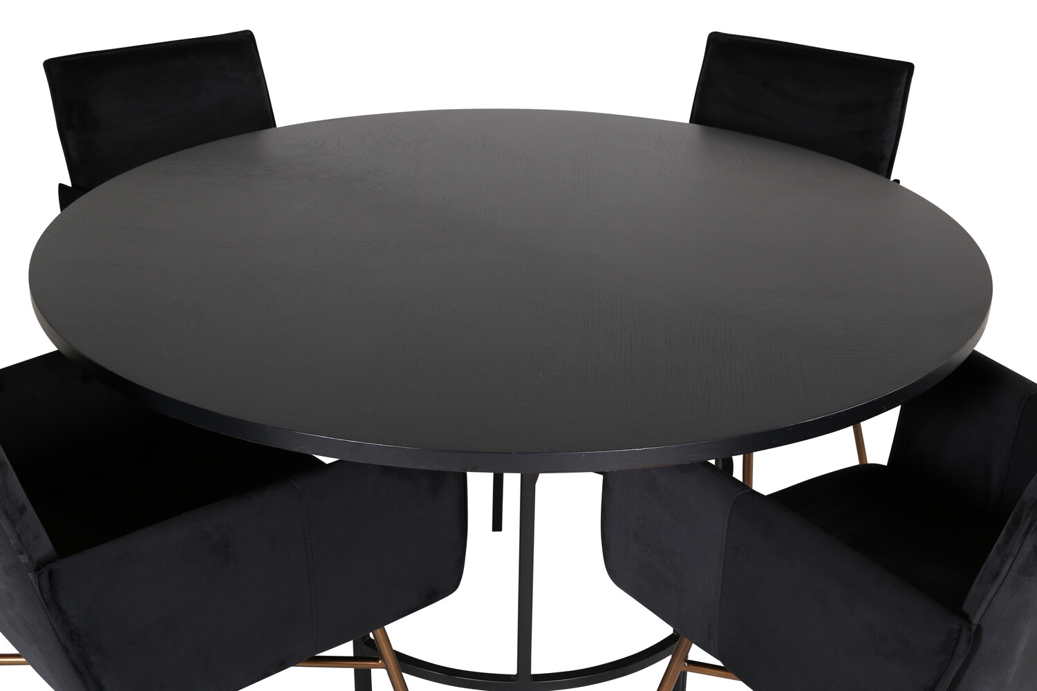 Salle à manger complète Dallas 2337 (Noir + Laiton)