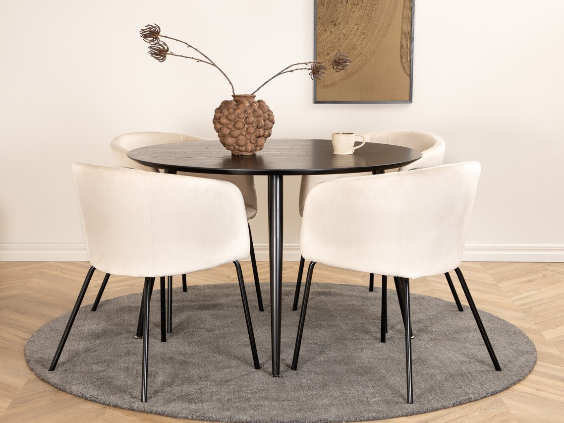 Salle à manger complète Dallas 2539 (Beige + Noir)