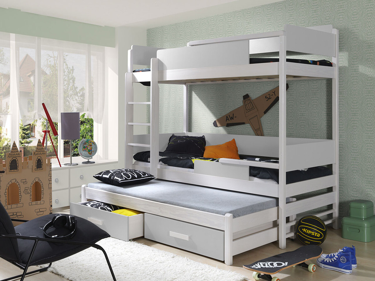 Lit superposé Henderson 114 (Blanc + Gris)