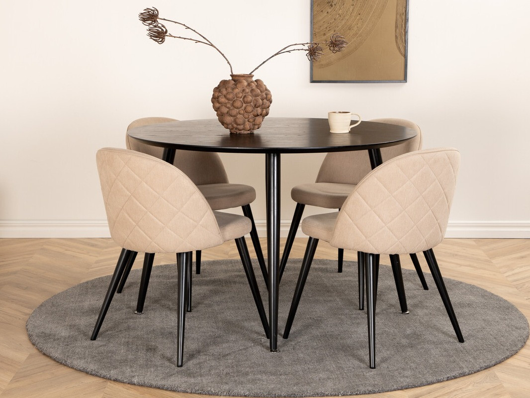 Salle à manger complète Dallas 2545 (Beige + Noir)