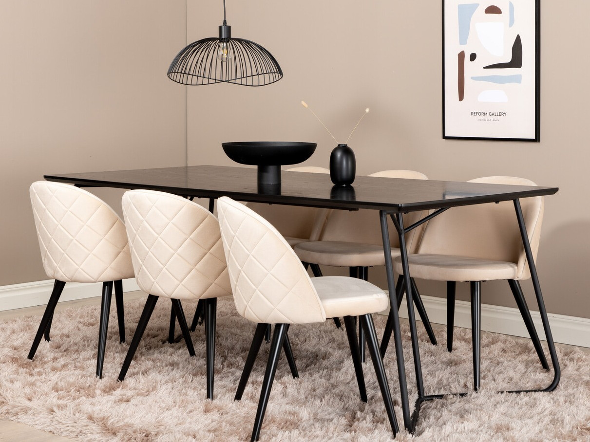 Salle à manger complète Dallas 2723 (Beige + Noir)