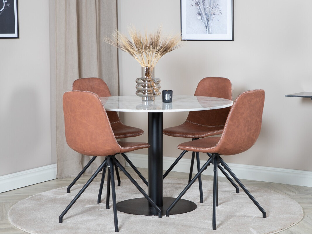 Salle à manger complète Dallas 2674 (Marron + Noir)