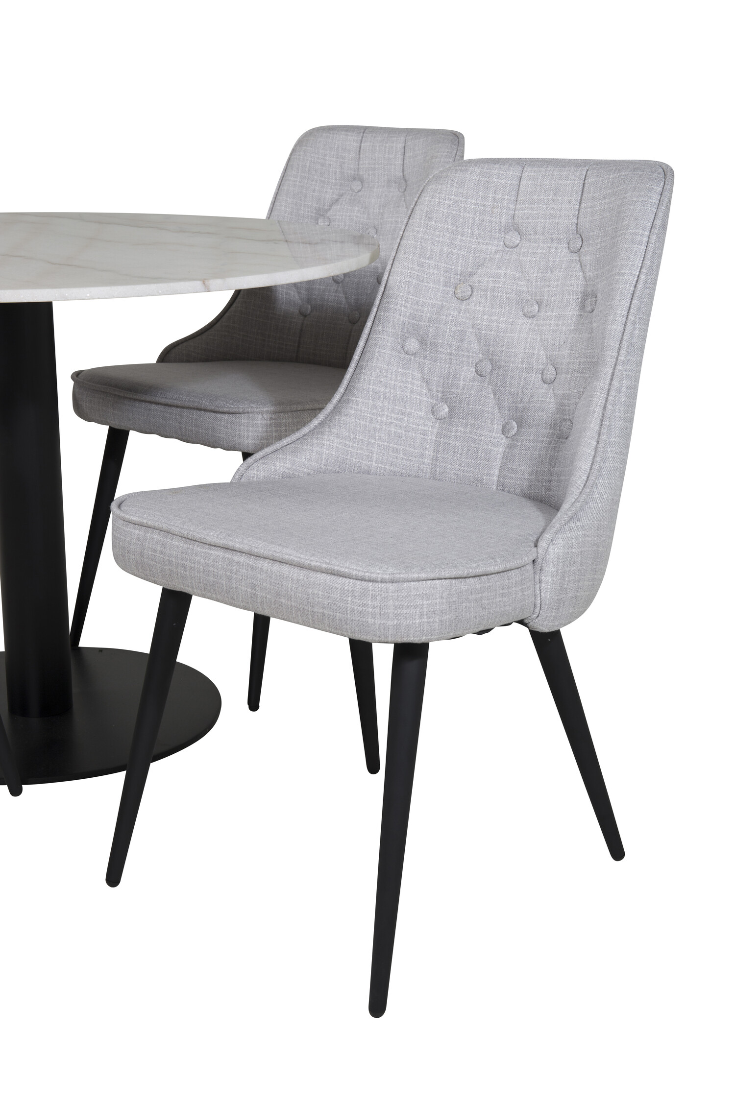 Salle à manger complète Dallas 2570 (Gris clair + Noir)