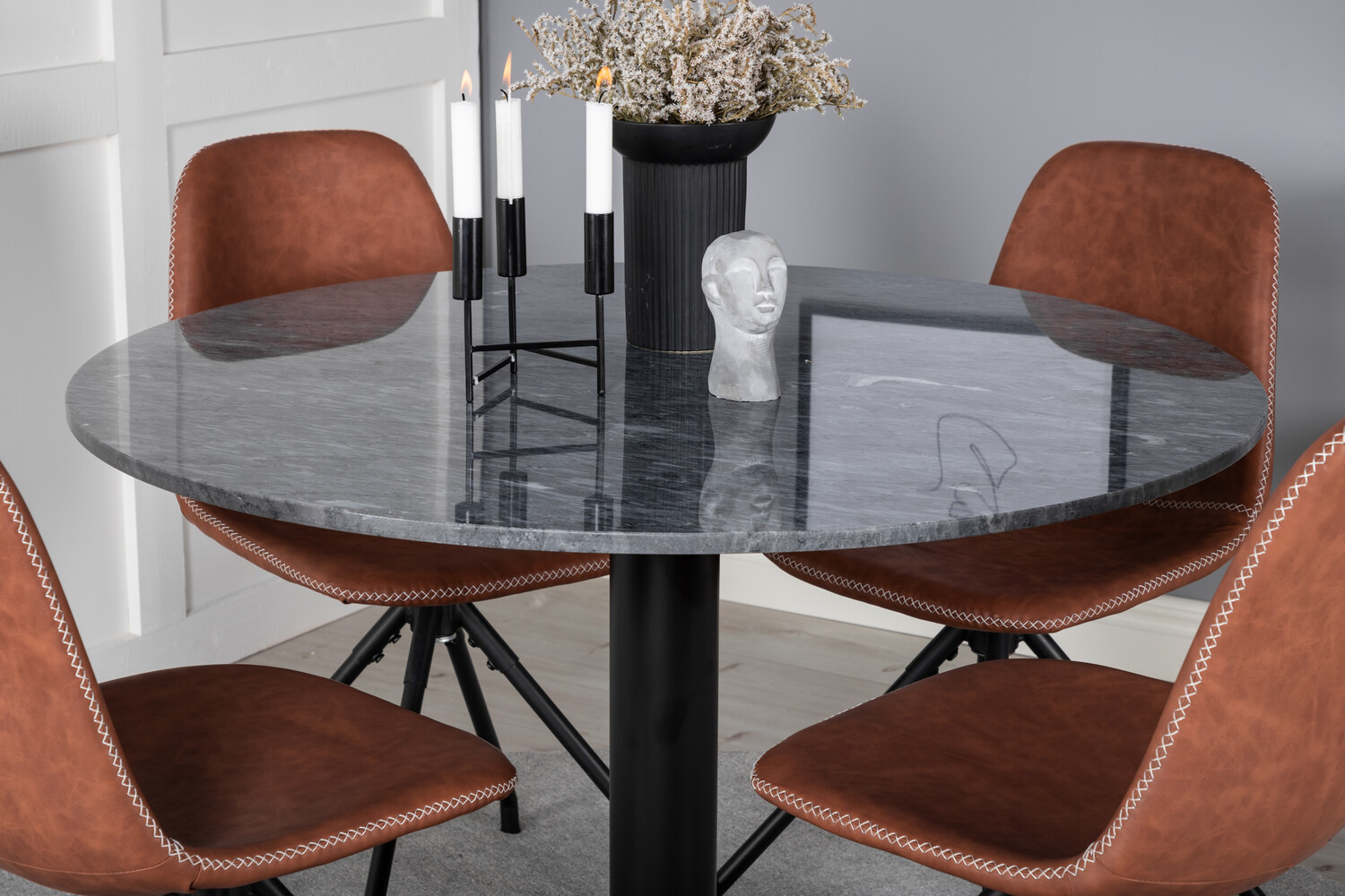 Salle à manger complète Dallas 2629 (Marron + Noir)