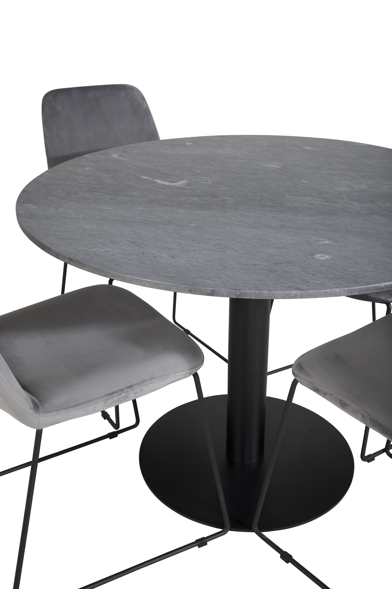 Salle à manger complète Dallas 2631 (Gris + Noir)
