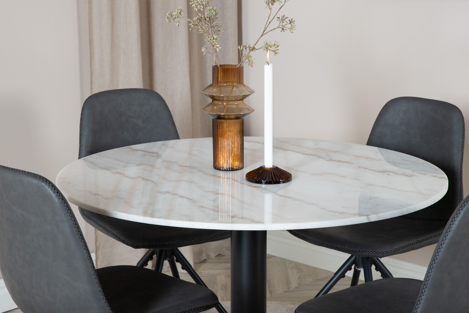 Salle à manger complète Dallas 2674 (Gris + Noir)