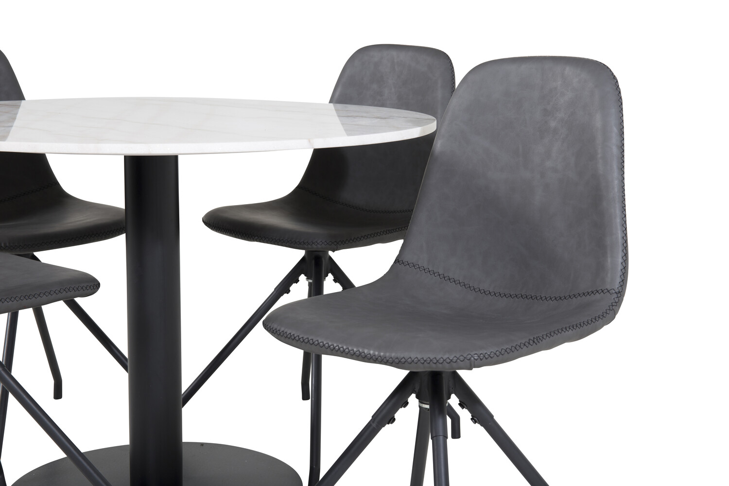 Salle à manger complète Dallas 2674 (Gris + Noir)