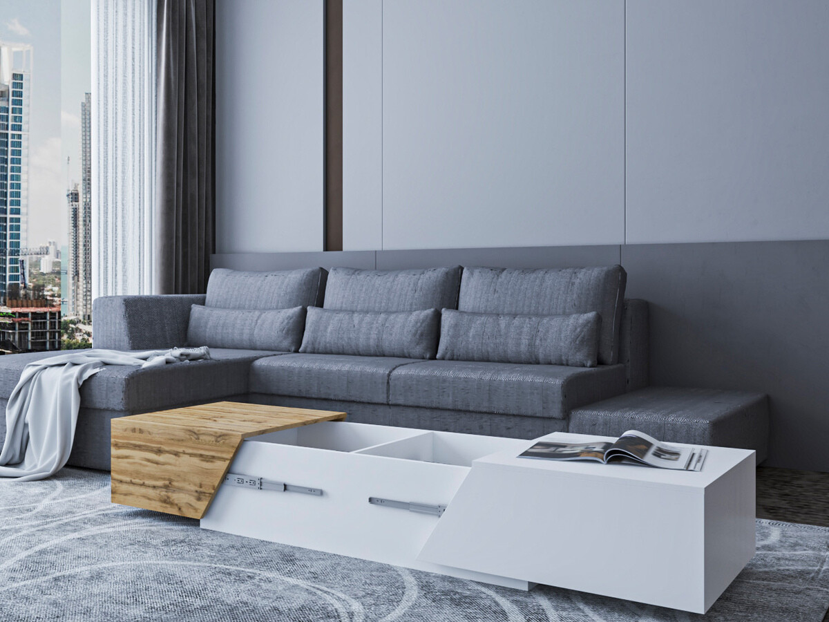 Table basse Comfivo Daldune (Anthracite + Chêne wotan)