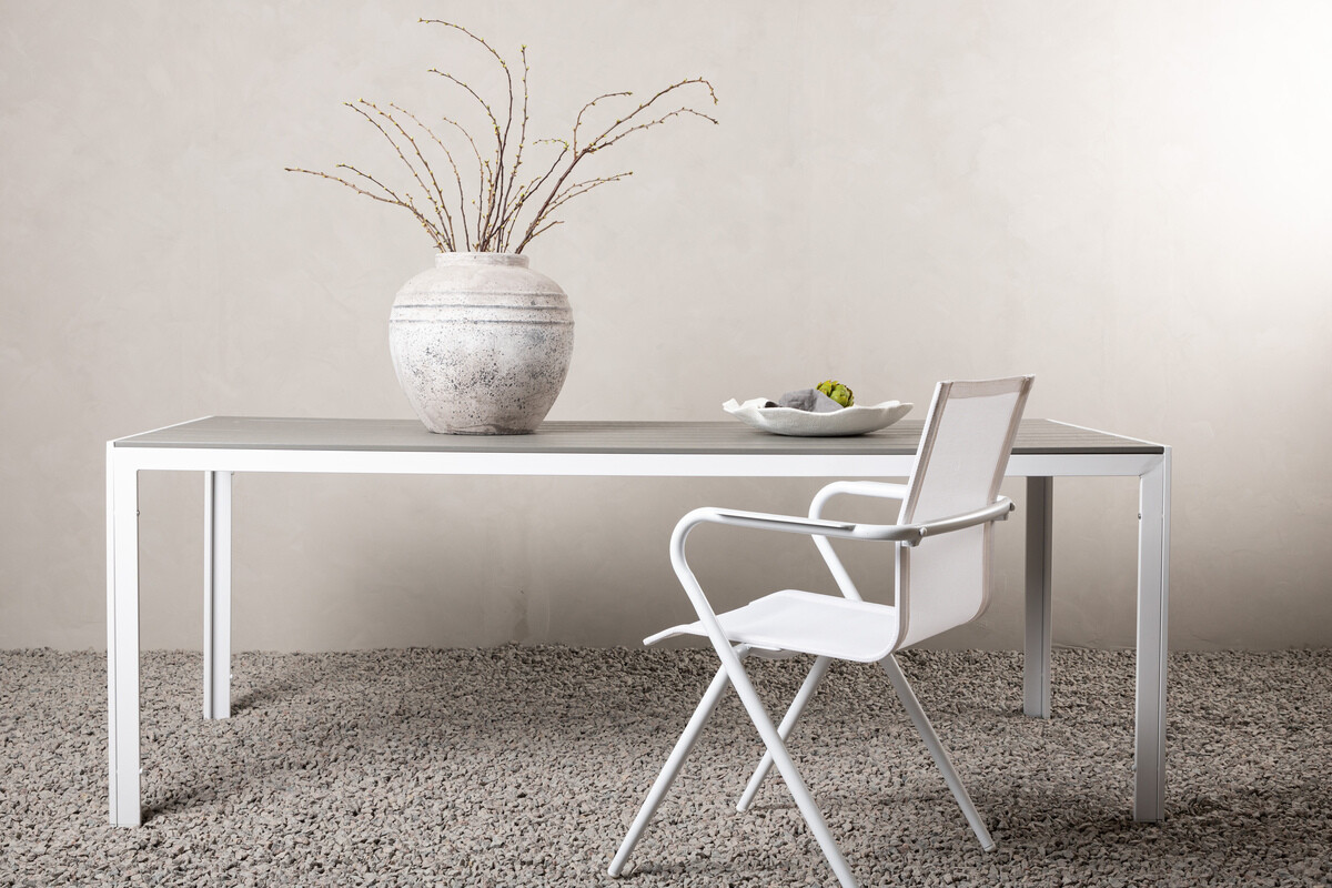 Table de jardin Dallas 906 (Gris + Blanc)