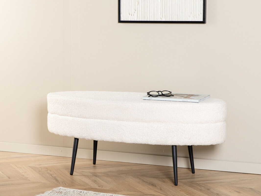 Banc rembourré Dallas 2920 (Blanc + Noir)