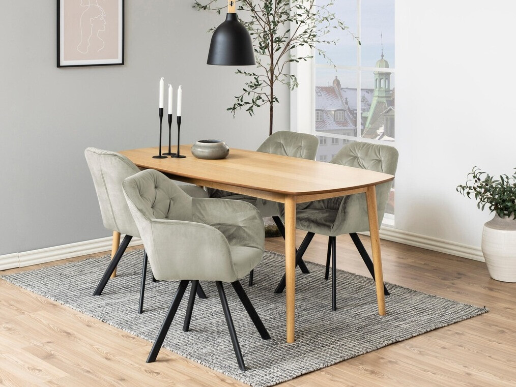 Salle à manger complète Norsica Daltea 117 (Beige + Noir)