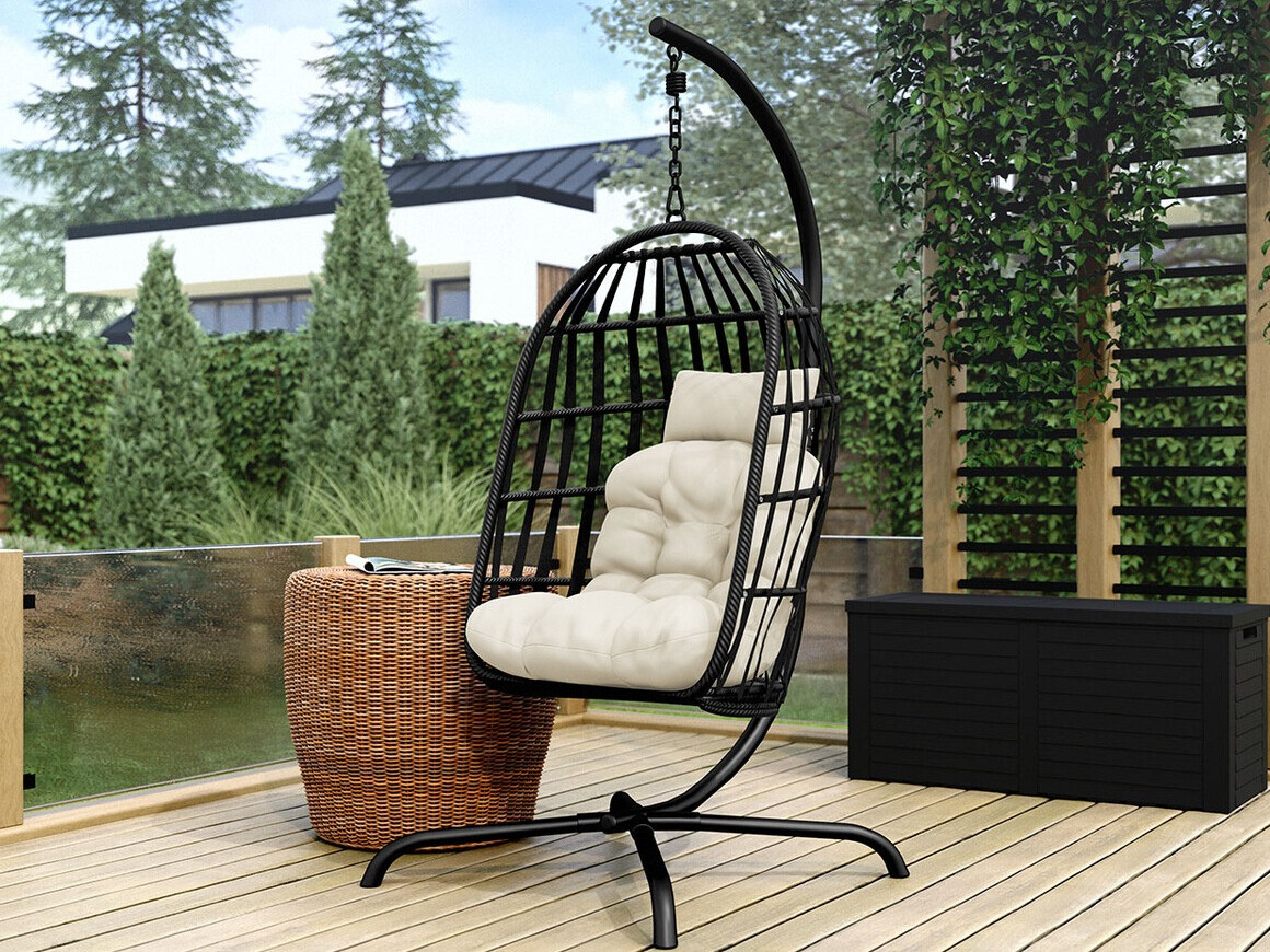 Chaise suspendu Comfivo 316 (Noir + Crème)