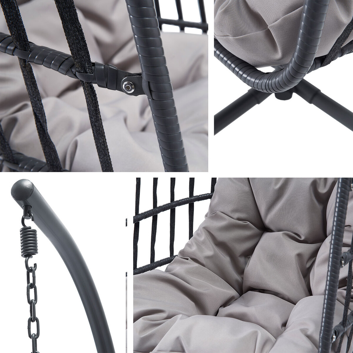Chaise suspendu Comfivo 316 (Noir + Crème)