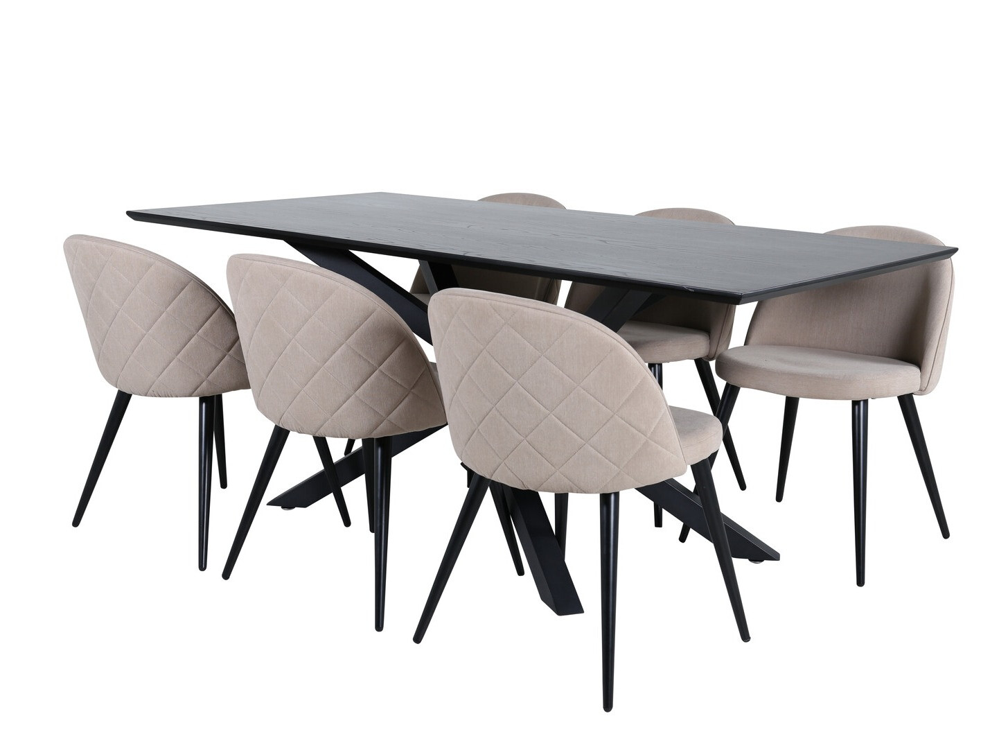 Salle à manger complète Dallas 2693 (Beige + Noir)