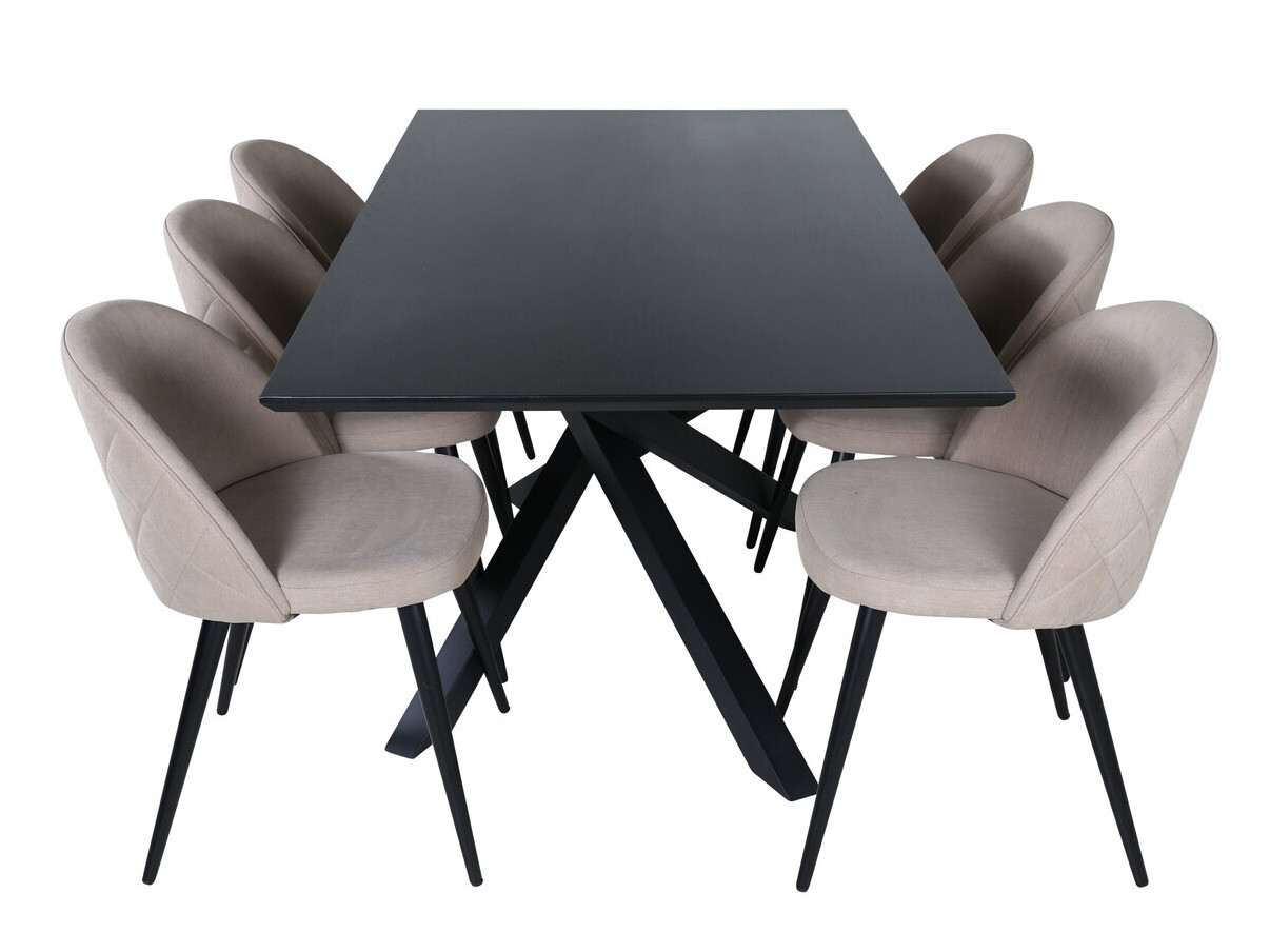 Salle à manger complète Dallas 2693 (Beige + Noir)