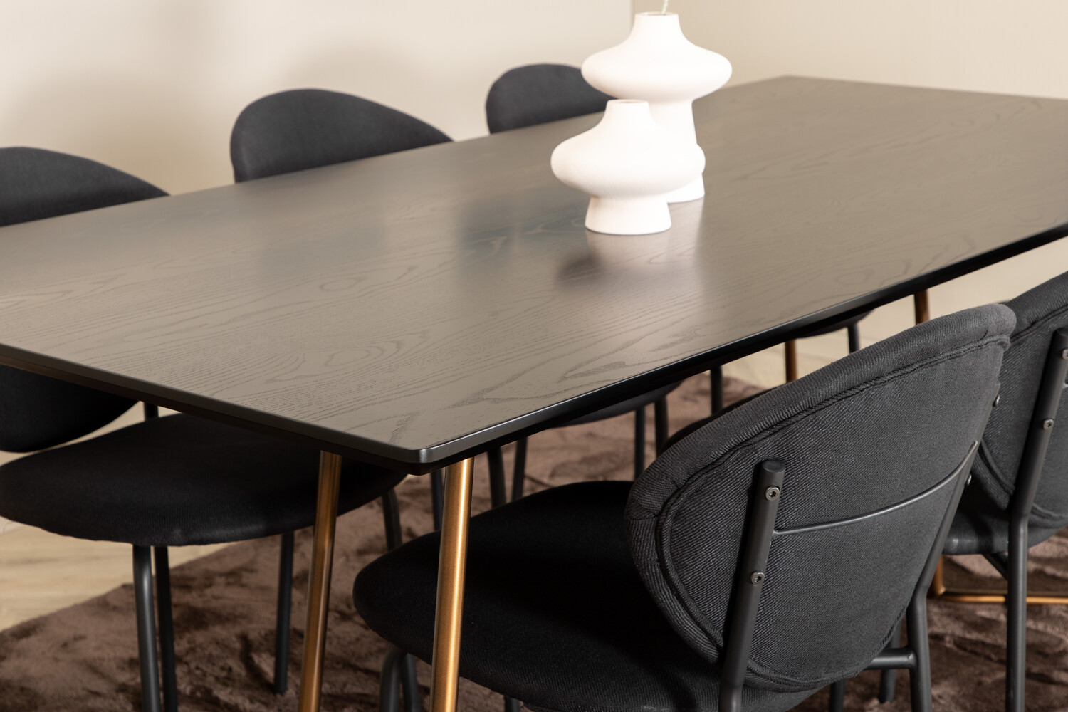 Salle à manger complète Dallas 3040 (Noir + Cuivre)