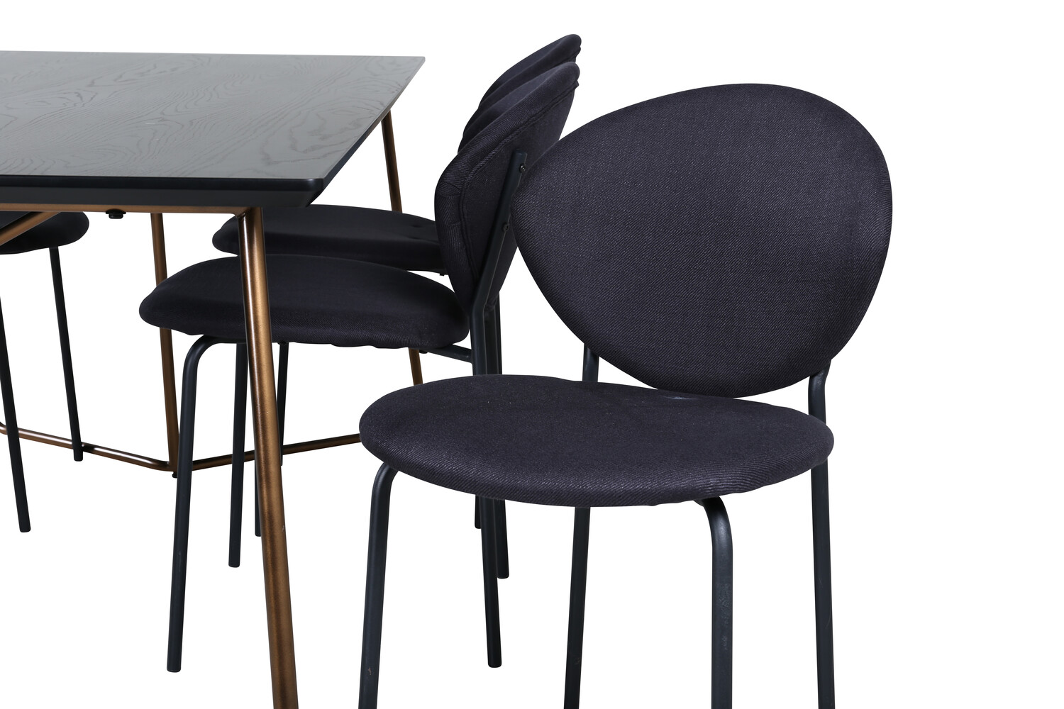 Salle à manger complète Dallas 3040 (Noir + Cuivre)