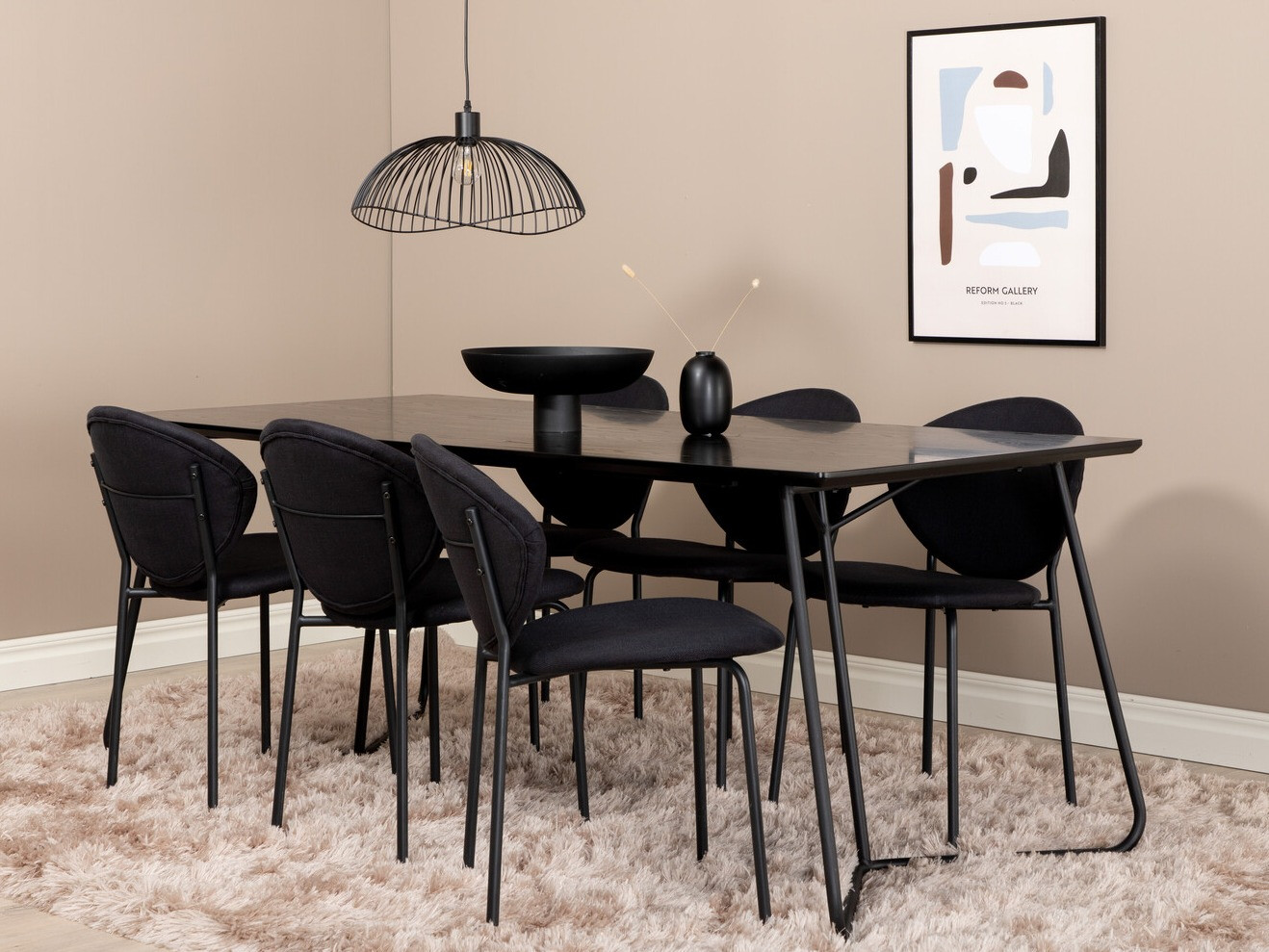 Salle à manger complète Dallas 3040 (Noir)