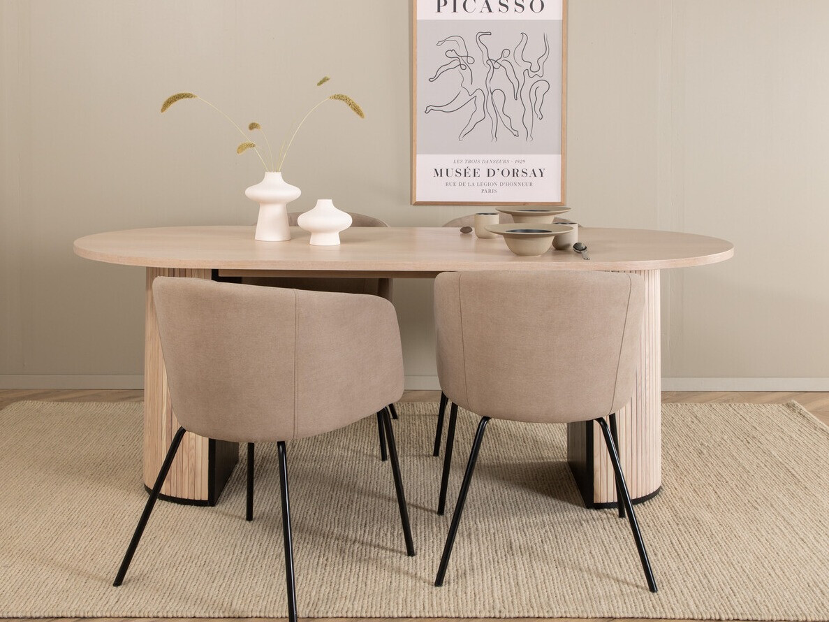 Salle à manger complète Dallas 2767 (Beige + Noir)