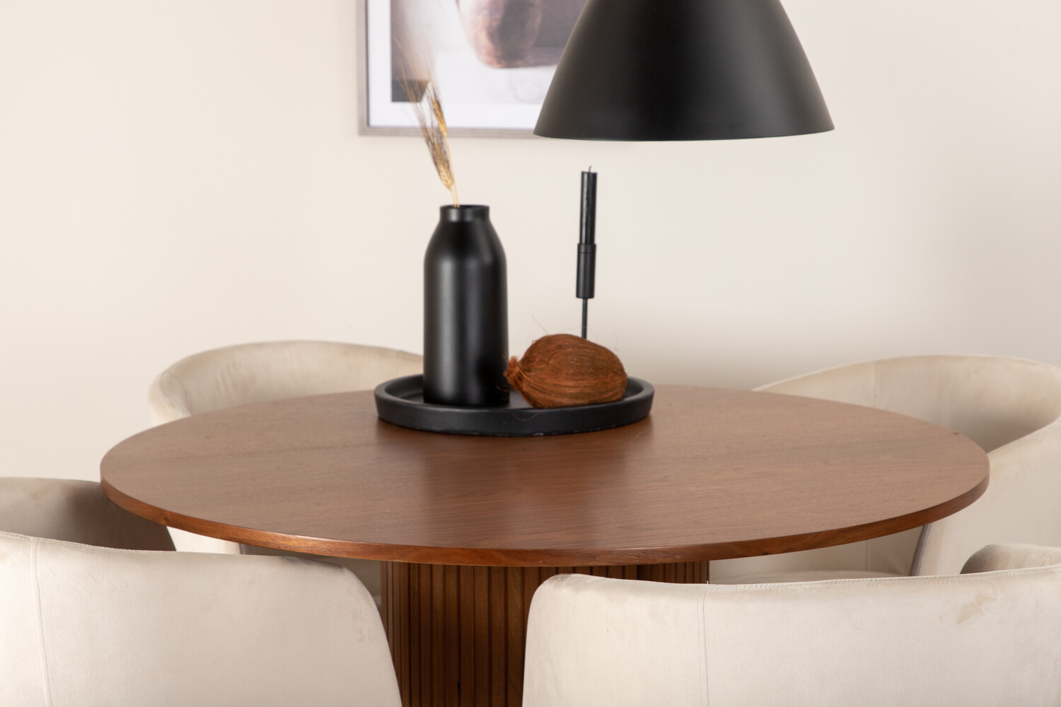 Salle à manger complète Dallas 3054 (Beige + Noir)
