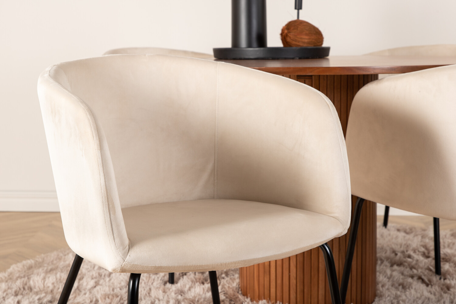 Salle à manger complète Dallas 3054 (Beige + Noir)