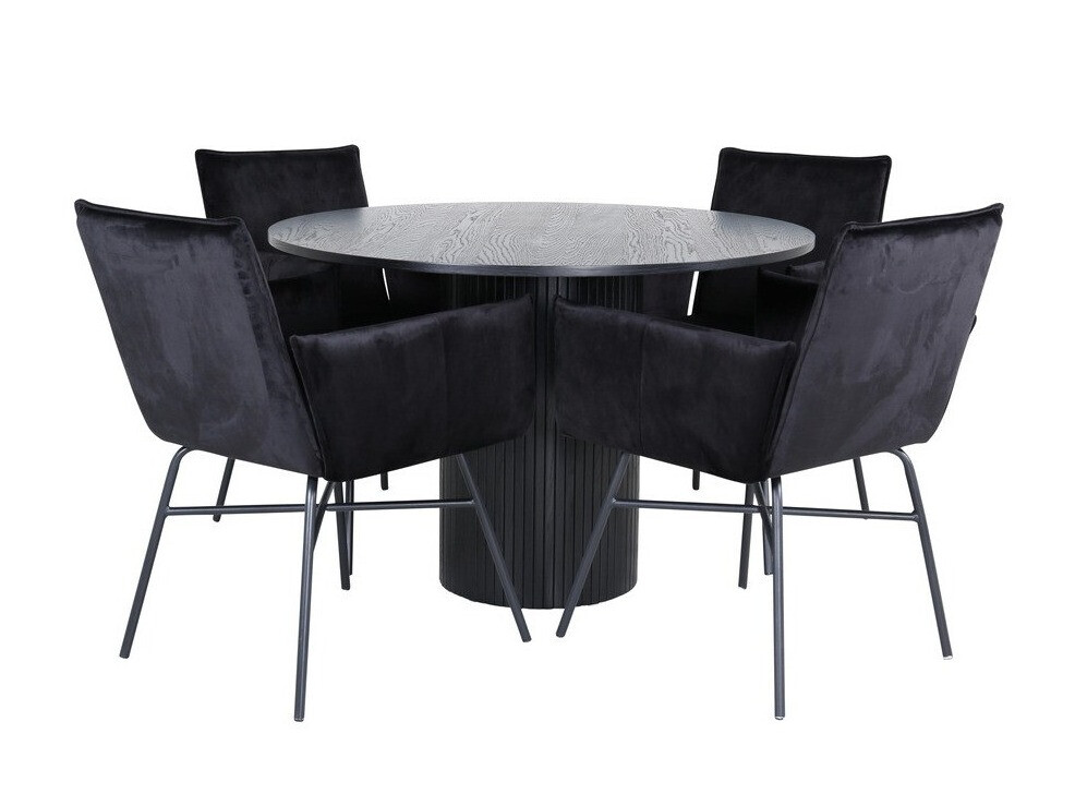 Salle à manger complète Dallas 3092 (Noir)