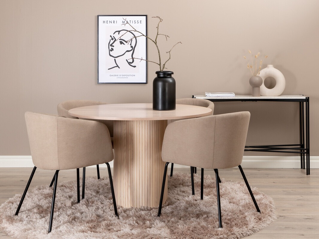 Salle à manger complète Dallas 2557 (Beige + Noir)