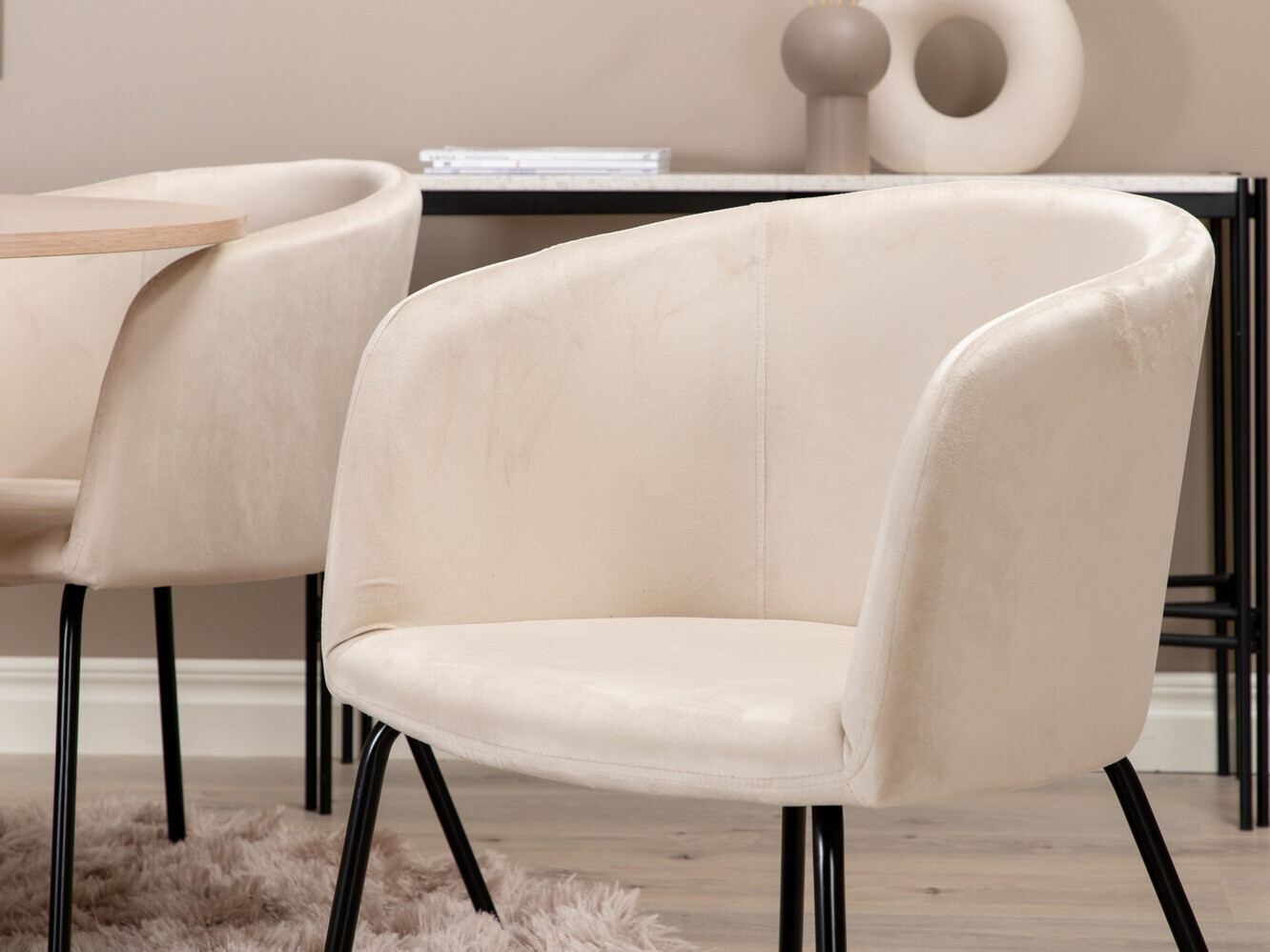 Salle à manger complète Dallas 2557 (Crème + Noir)