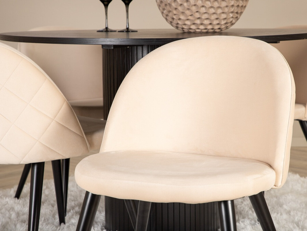 Salle à manger complète Dallas 3070 (Crème + Noir)