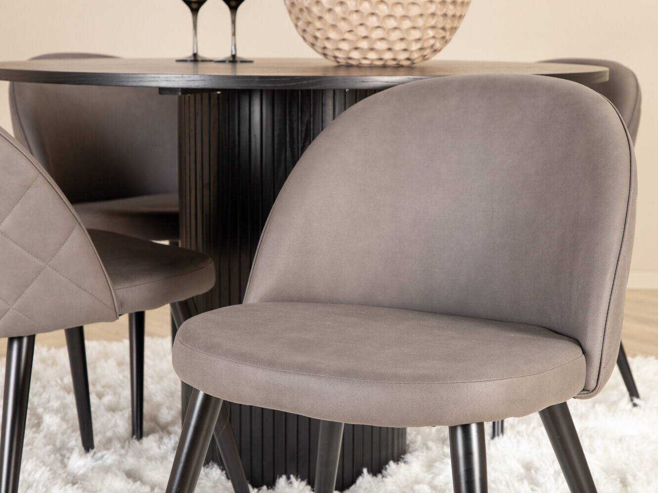Salle à manger complète Dallas 3070 (Gris + Noir)